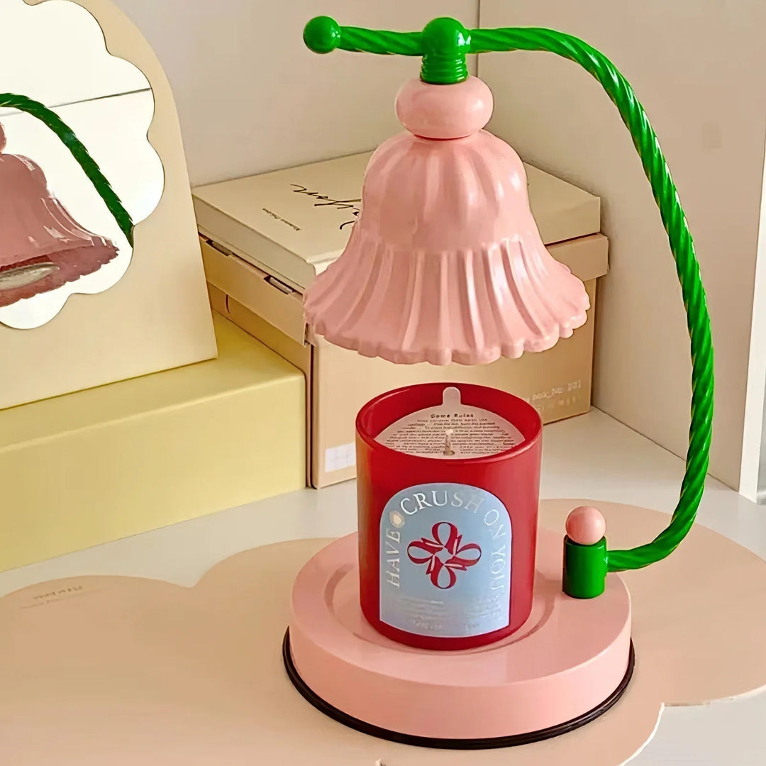 BloomAura – Charming Pink Glass Table Lamp | Kalsten