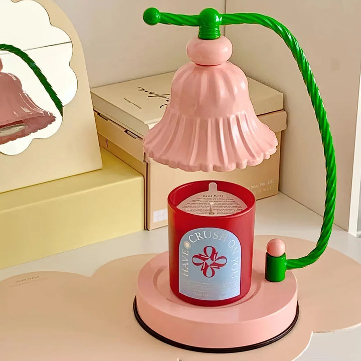 BloomAura – Charming Pink Glass Table Lamp | Kalsten