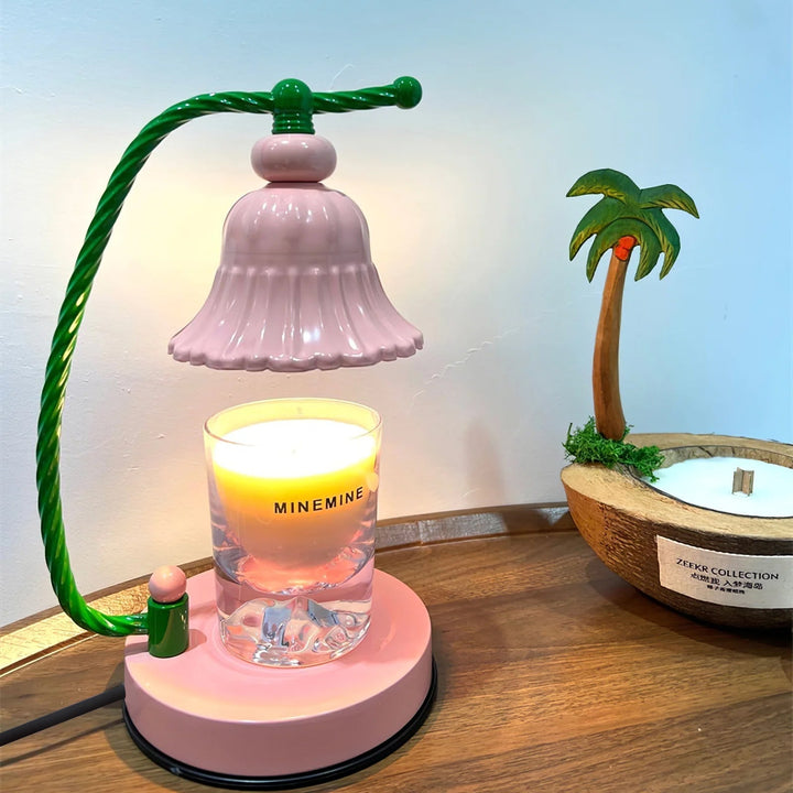BloomAura – Charming Pink Glass Table Lamp | Kalsten