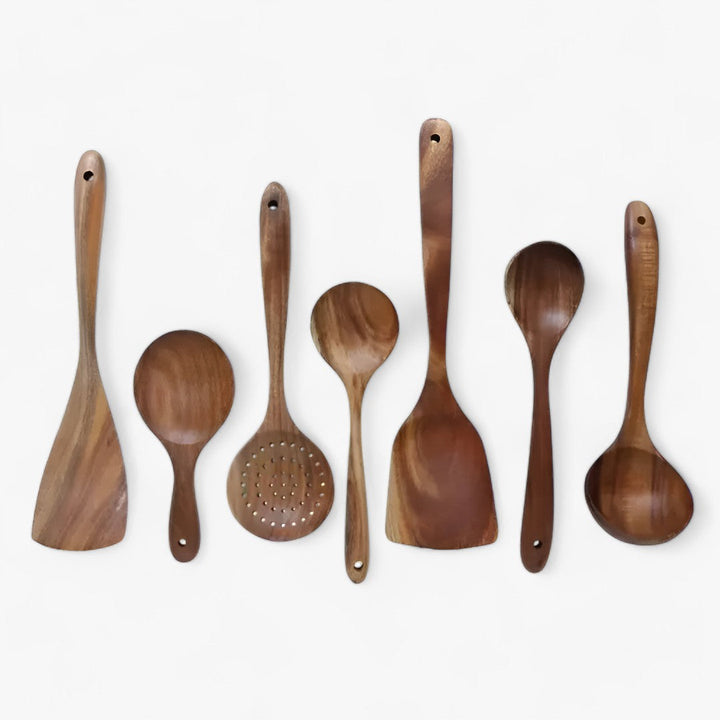 Luxury Wooden Kitchen Utensil Set - For Elegant Cooking Experience Kalsten