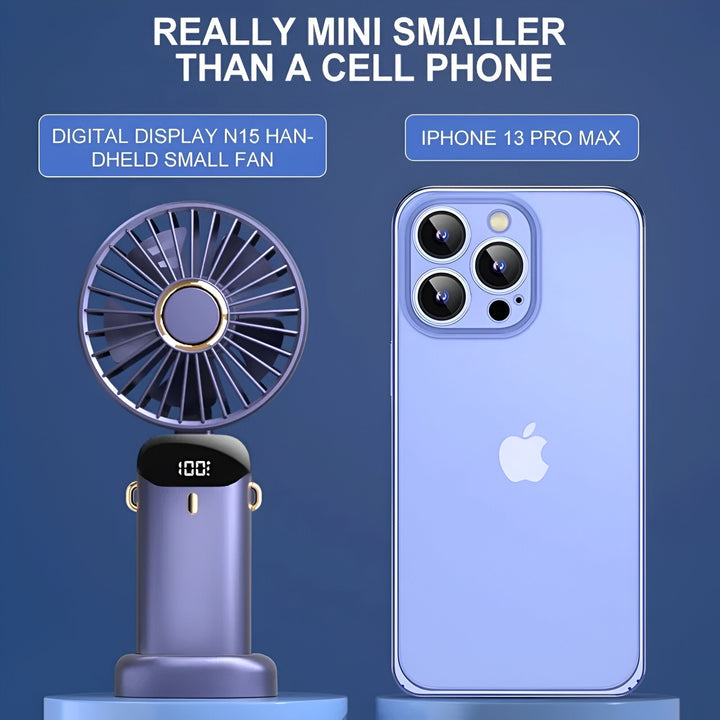 Rechargeable Handheld Mini Fan | 5-Speed, 90-Degree Adjustable & Quiet for Office, Home & Outdoor Use | Kalsten