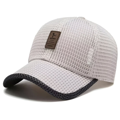 Breathable mesh sports cap, adjustable, quick-drying