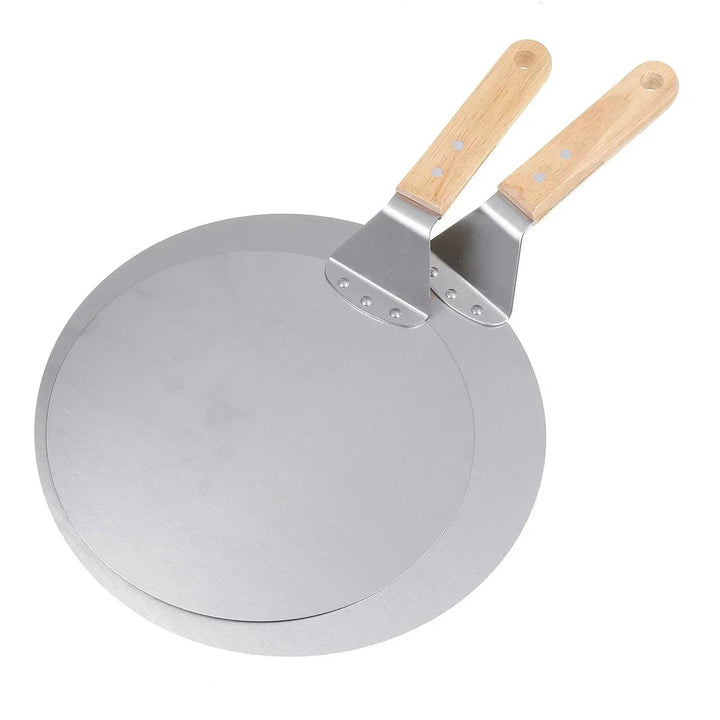 Pizza shovel stainless steel with wooden handle – Round | Kalsten