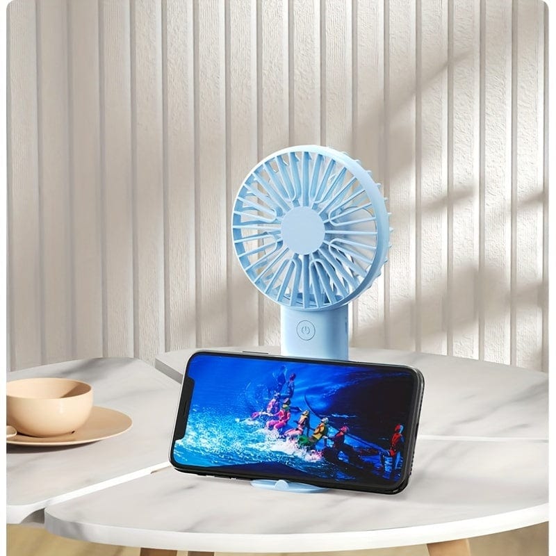 1pc USB Handheld Mini Fan - Portable Electric Fan For Home, Office, And Travel - Rechargeable Battery Operated - Quiet And Powerful Cooling | Kalsten