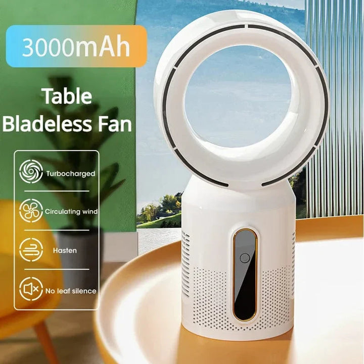 Planet Gates Desktop Bladeless Electric Fan Table Fan 5 Speed Tower Fan For Baby Cooler Air Conditioner USB Rechargeable Cooler Fan