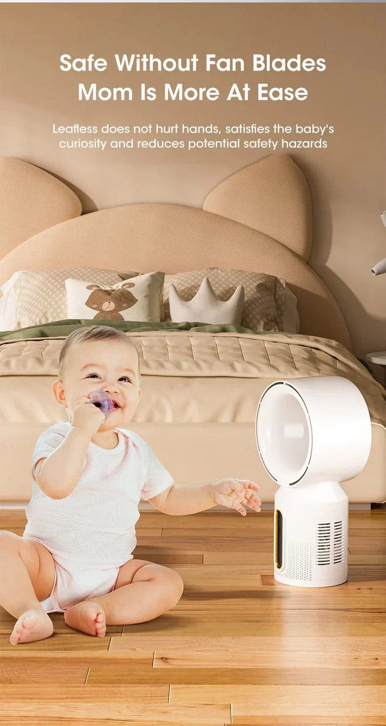 Desktop Bladeless Electric Fan Table Fan 5 Speed Tower Fan For Baby Cooler Air Conditioner USB Rechargeable Cooler Fan | Kalsten