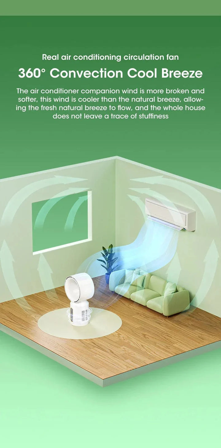 Desktop Bladeless Electric Fan Table Fan 5 Speed Tower Fan For Baby Cooler Air Conditioner USB Rechargeable Cooler Fan | Kalsten