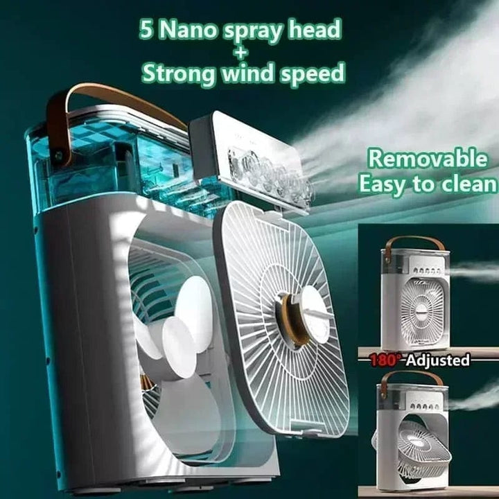 New 3 In 1 Fan Air Conditioner Household Mini Air Cooler LED Night Light Portable Humidifier Air Adjustment Fan Office Home Fan | Kalsten