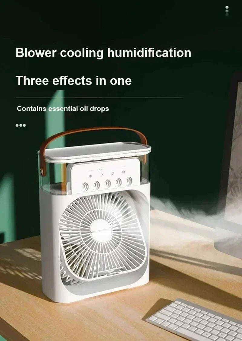 New 3 In 1 Fan Air Conditioner Household Mini Air Cooler LED Night Light Portable Humidifier Air Adjustment Fan Office Home Fan | Kalsten