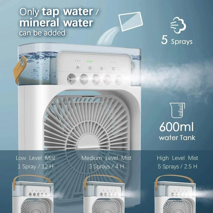 Portable Humidifier Fan Air Conditioner Household Small Air Cooler Hydrocooling Portable Air Adjustment For Office 3 Speed Fan | Kalsten