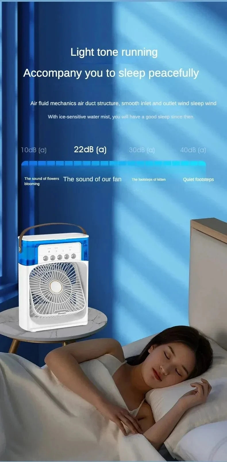 Portable Humidifier Fan Air Conditioner Household Small Air Cooler Hydrocooling Portable Air Adjustment For Office 3 Speed Fan | Kalsten