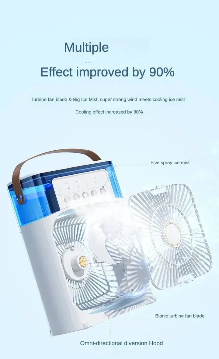 Portable Humidifier Fan Air Conditioner Household Small Air Cooler Hydrocooling Portable Air Adjustment For Office 3 Speed Fan | Kalsten