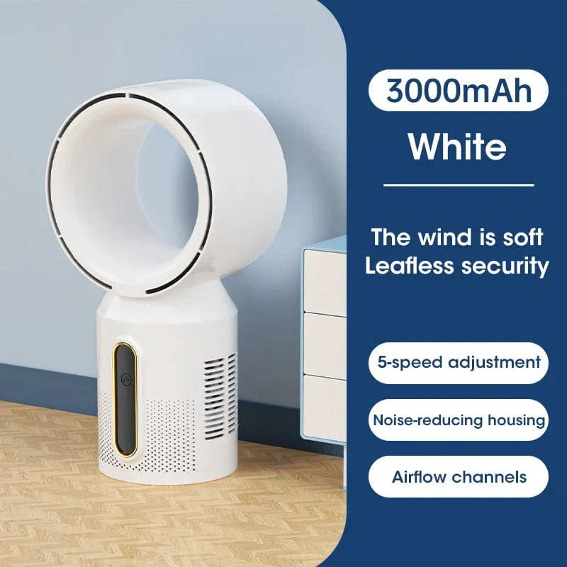 Desktop Bladeless Electric Fan Table Fan 5 Speed Tower Fan For Baby Cooler Air Conditioner USB Rechargeable Cooler Fan | Kalsten