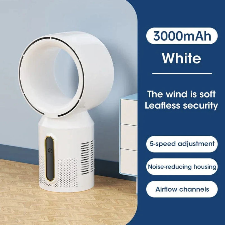 Desktop Bladeless Electric Fan Table Fan 5 Speed Tower Fan For Baby Cooler Air Conditioner USB Rechargeable Cooler Fan | Kalsten