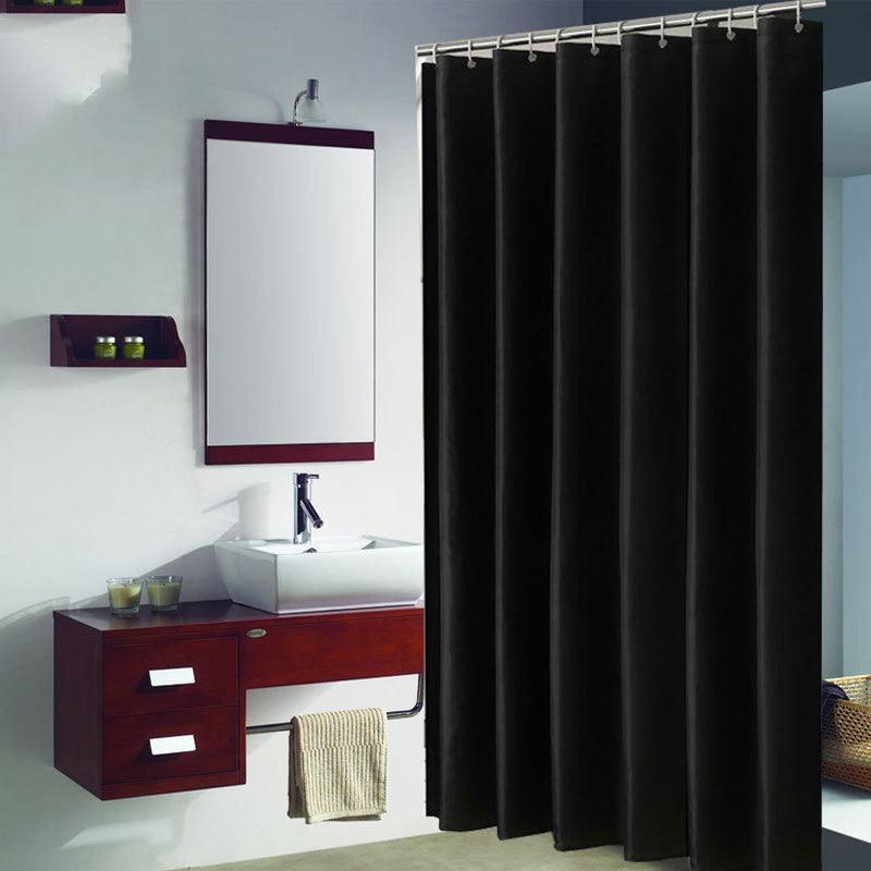 Kalsten | Waterproof black polyester shower curtain with various size options