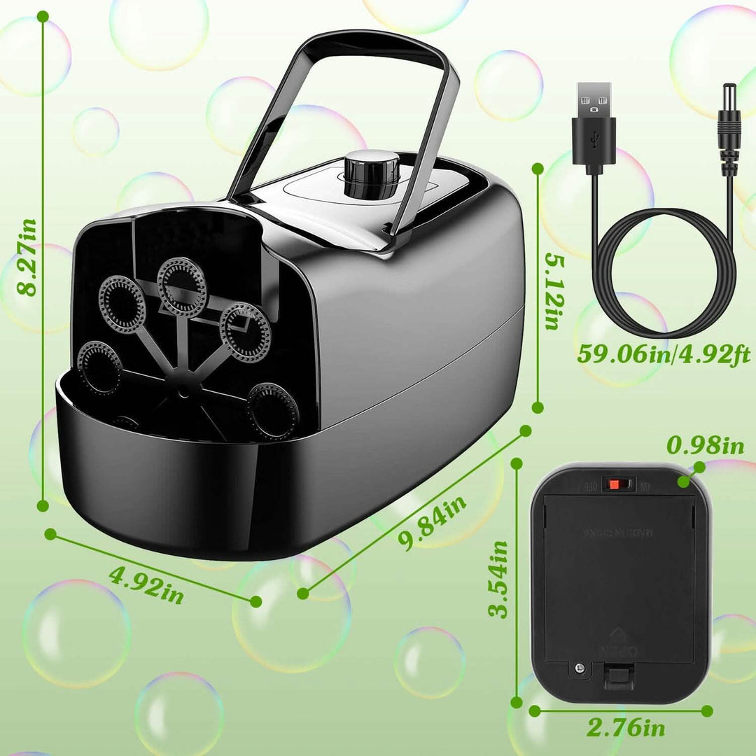 Kalsten | Portable Bubble Machine with 2 Speeds Hand Grip 3000-4000 Bubbles per Minute Plug-powered Battery-powered