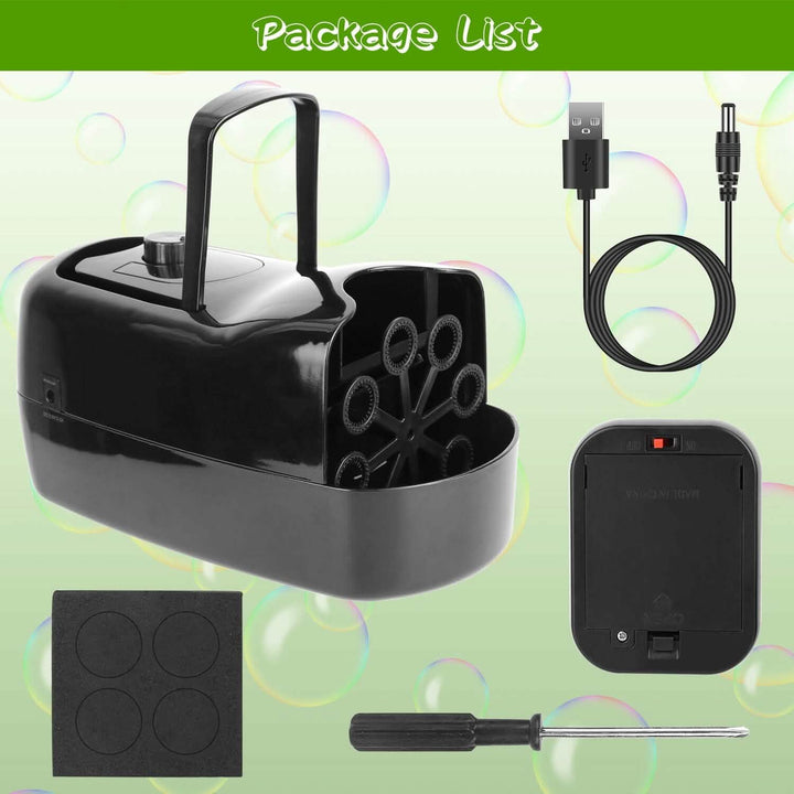Kalsten | Portable Bubble Machine with 2 Speeds Hand Grip 3000-4000 Bubbles per Minute Plug-powered Battery-powered