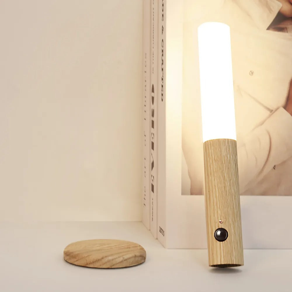 Portable Wooden LED Wall Lamp – Wireless Kalsten