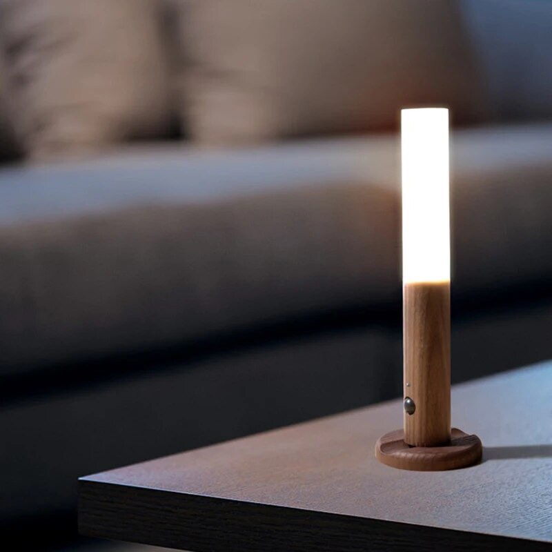 Portable Wooden LED Wall Lamp – Wireless Kalsten