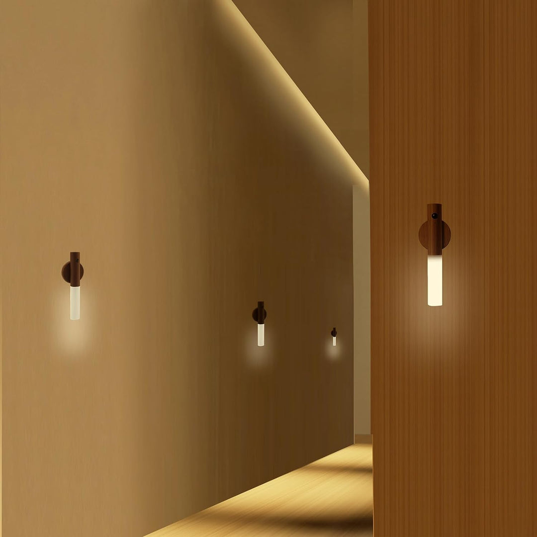 Portable Wooden LED Wall Lamp – Wireless Kalsten