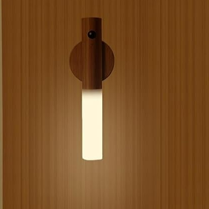 Portable Wooden LED Wall Lamp – Wireless Kalsten