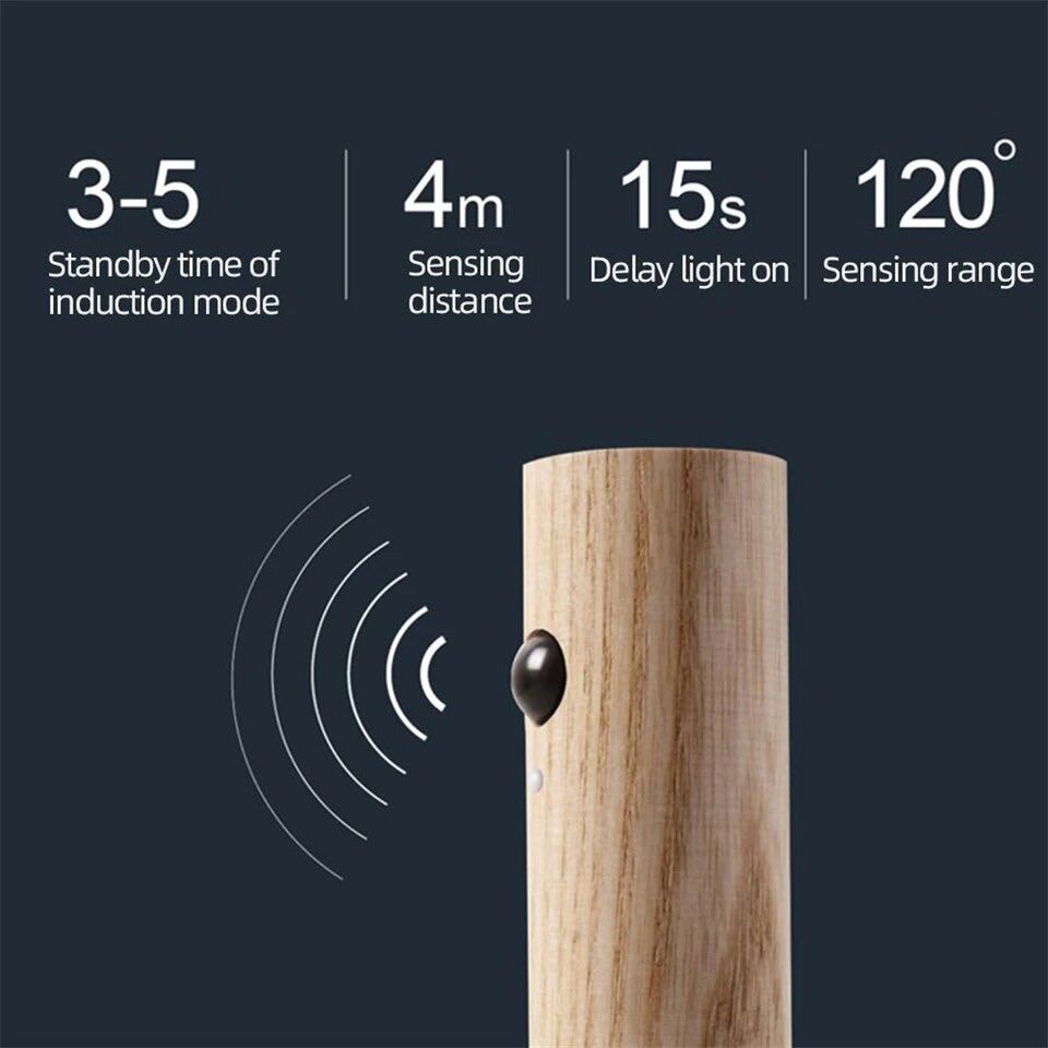 Portable Wooden LED Wall Lamp – Wireless Kalsten