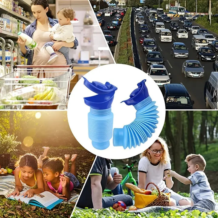 Kalsten | Mobile Urinal FlexRelief | Telescopic & Foldable | For Women & Children | 750 ml Capacity