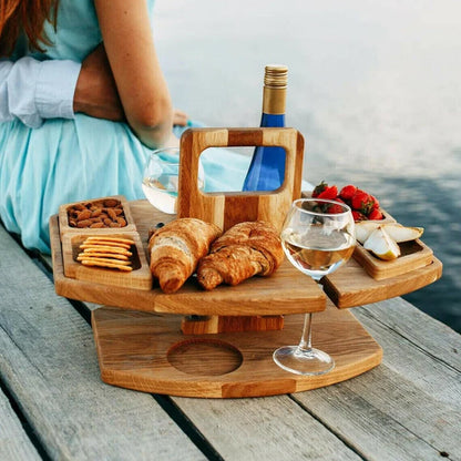 Skanto | Portable Wooden Picnic Wine Table - WineNest