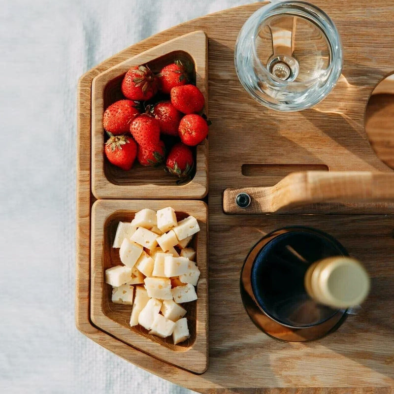 Portable Wooden Picnic Wine Table - WineNest