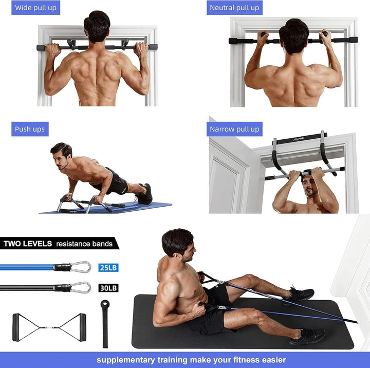 Kalsten | PowerGrip Pull-Up Bar – Heavy Duty Doorway Chin-Up Bar – 200 kg Capacity – Multi-Grip for Full Upper Body Workout