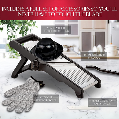 High-quality vegetable slicer with cut-resistant gloves