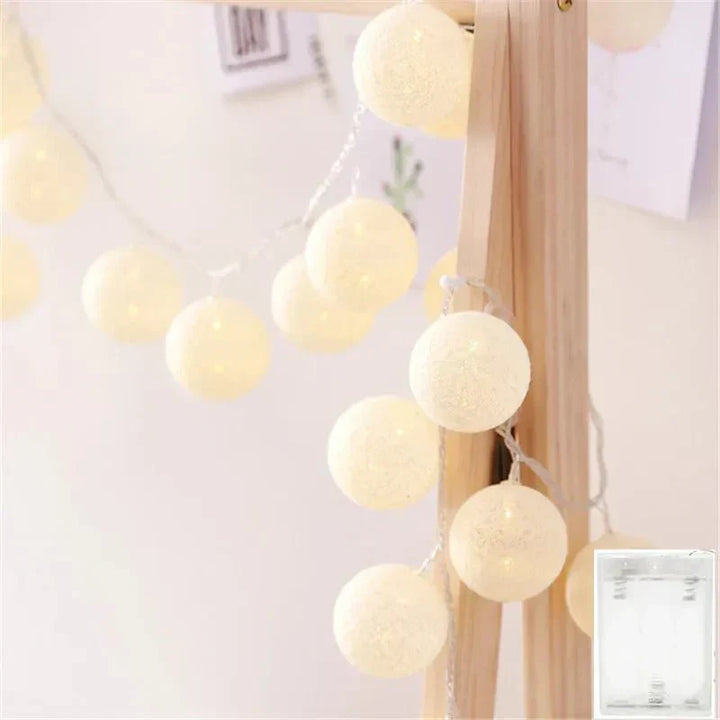 Kalsten | Pretty Pastel Cotton Ball Fairy Lights Garland