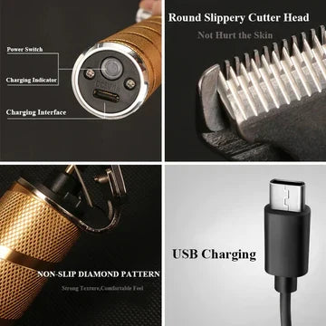 Frendorf | Professional Hair Clippers for Men Gold Set | Gold Cordless Hair Clippers