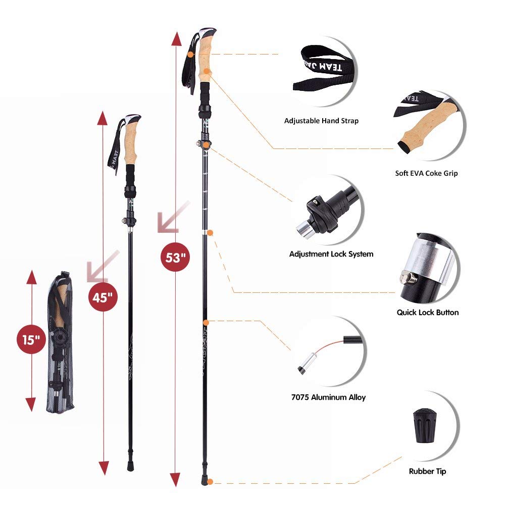 Collapsible Ultralight Telescopic Hiking Stick | Kalsten