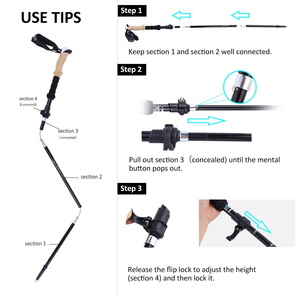 Collapsible Ultralight Telescopic Hiking Stick | Kalsten