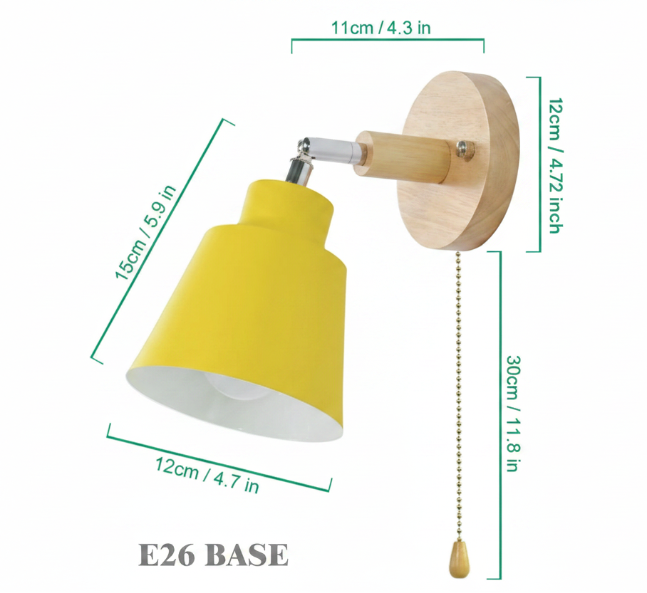 Rotatable Collin Wall Light with Pull Chain Switch | Kalsten