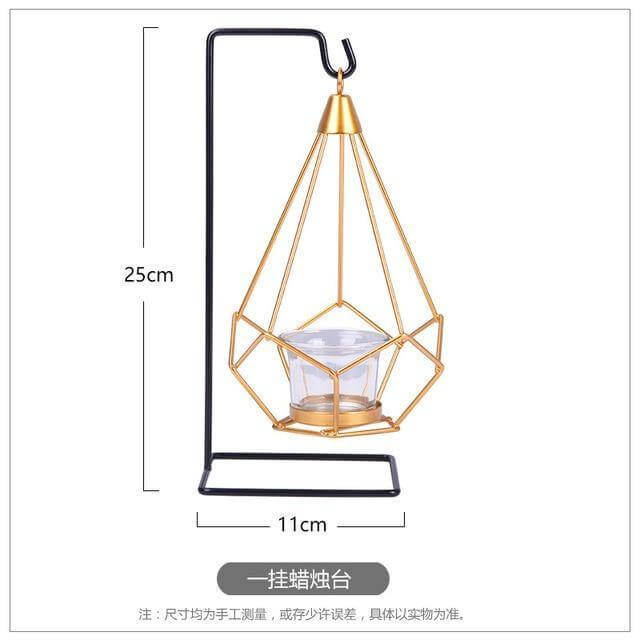 Nordic Gold Geometric Metal Candle Holder | Kalsten