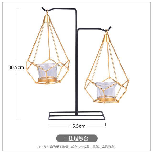 Nordic Gold Geometric Metal Candle Holder | Kalsten