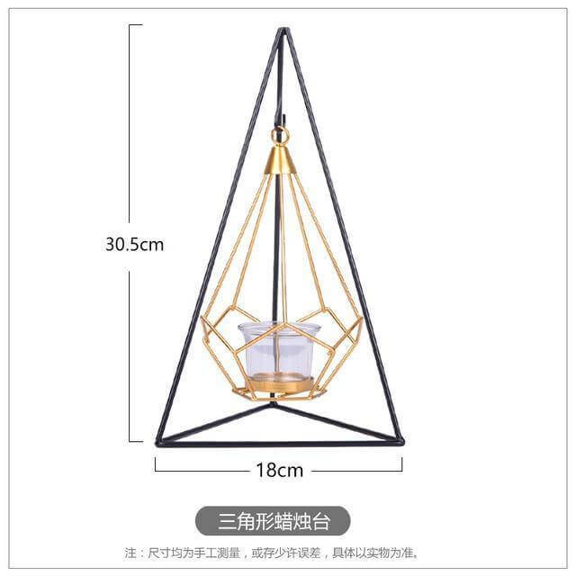 Nordic Gold Geometric Metal Candle Holder | Kalsten