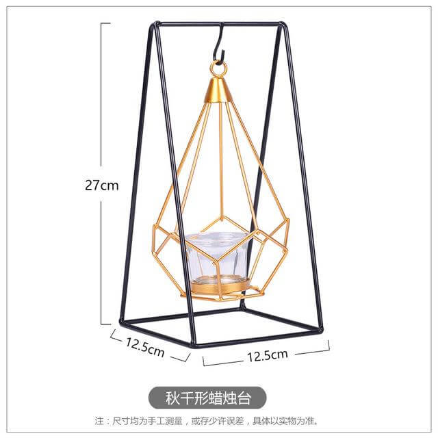 Nordic Gold Geometric Metal Candle Holder | Kalsten