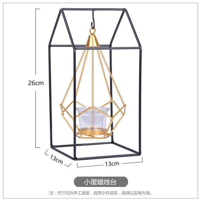 Nordic Gold Geometric Metal Candle Holder | Kalsten