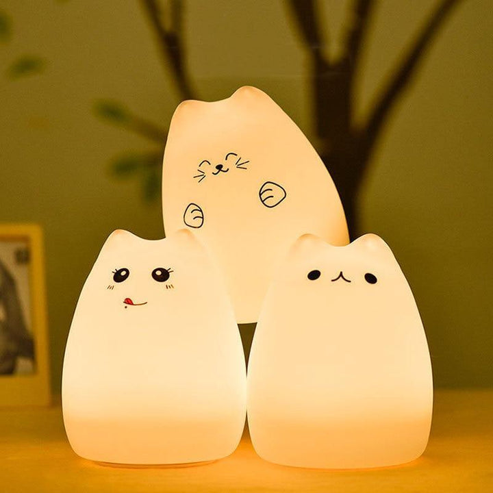 Colorful LED Silicone Touch Sensor Cat Night Lamp | Kalsten