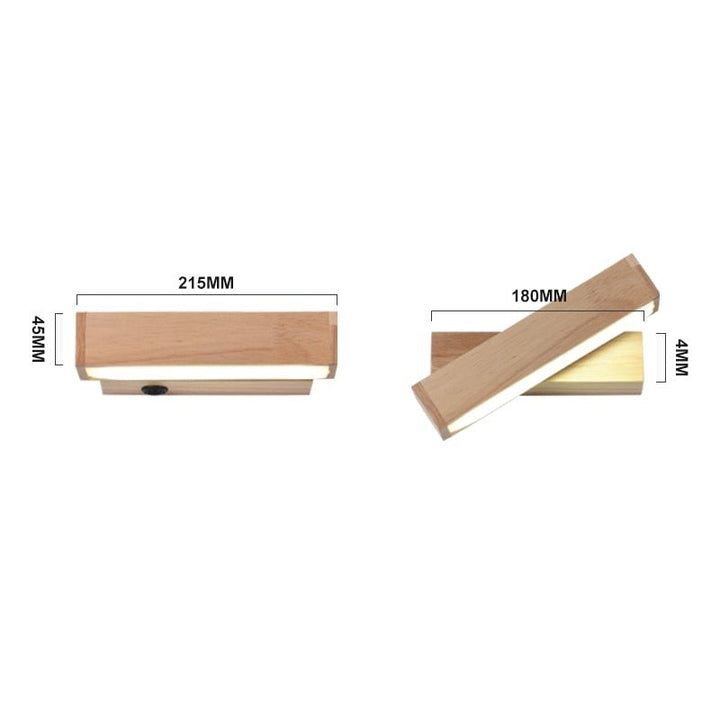 Nordic Design Rotating Bedside Wooden Wall Lamp | Kalsten