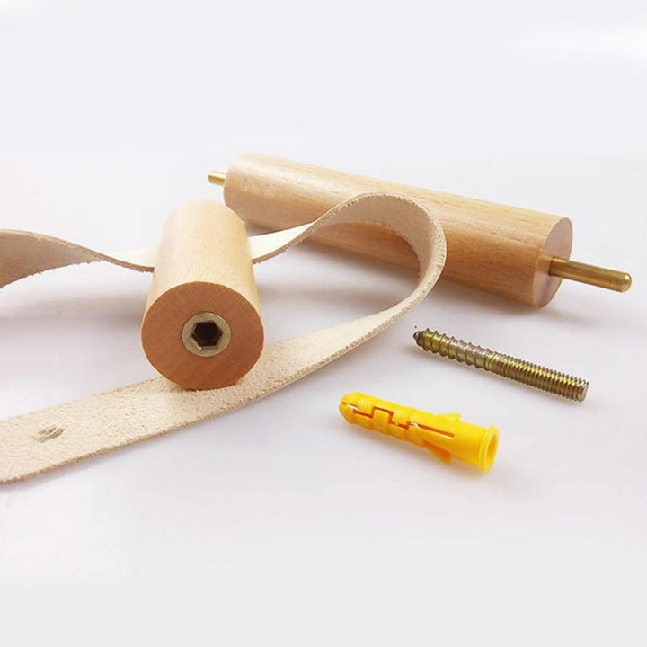 Kalsten | High-Quality Toilet Paper Holder | Oak & Faux Leather | Minimalist Bathroom Design