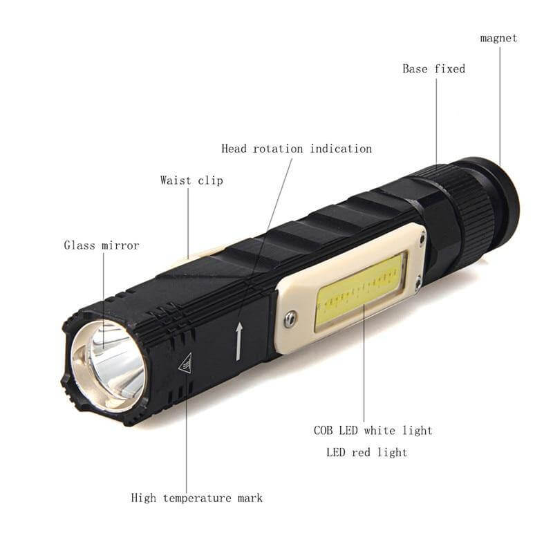 Rechargeable Magnetic Adjustable Camping Flashlight | Kalsten