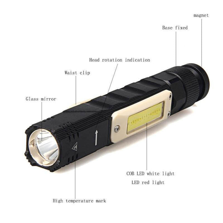 Rechargeable Magnetic Adjustable Camping Flashlight | Kalsten