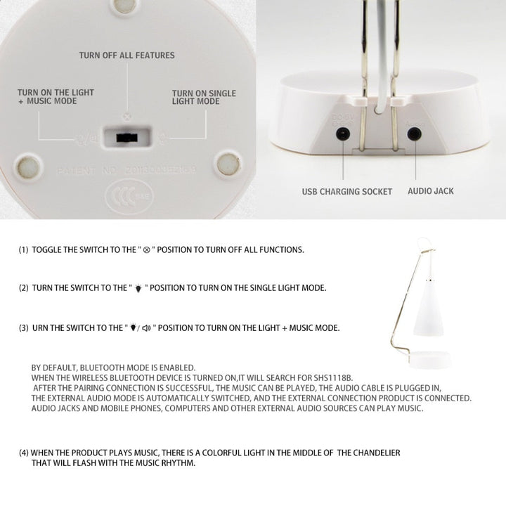 Touch Sensor Bluetooth Speaker Led Table Lamp | Kalsten