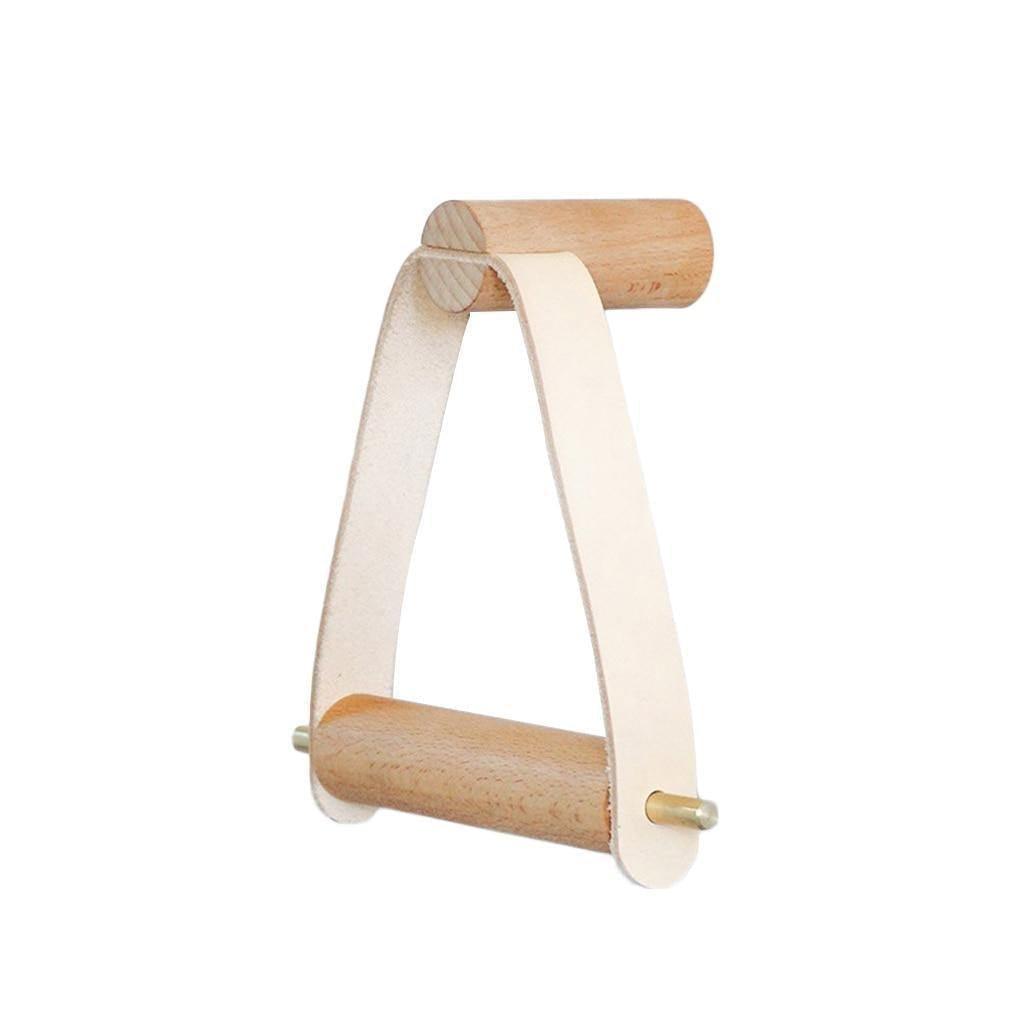 Kalsten | High-Quality Toilet Paper Holder | Oak & Faux Leather | Minimalist Bathroom Design
