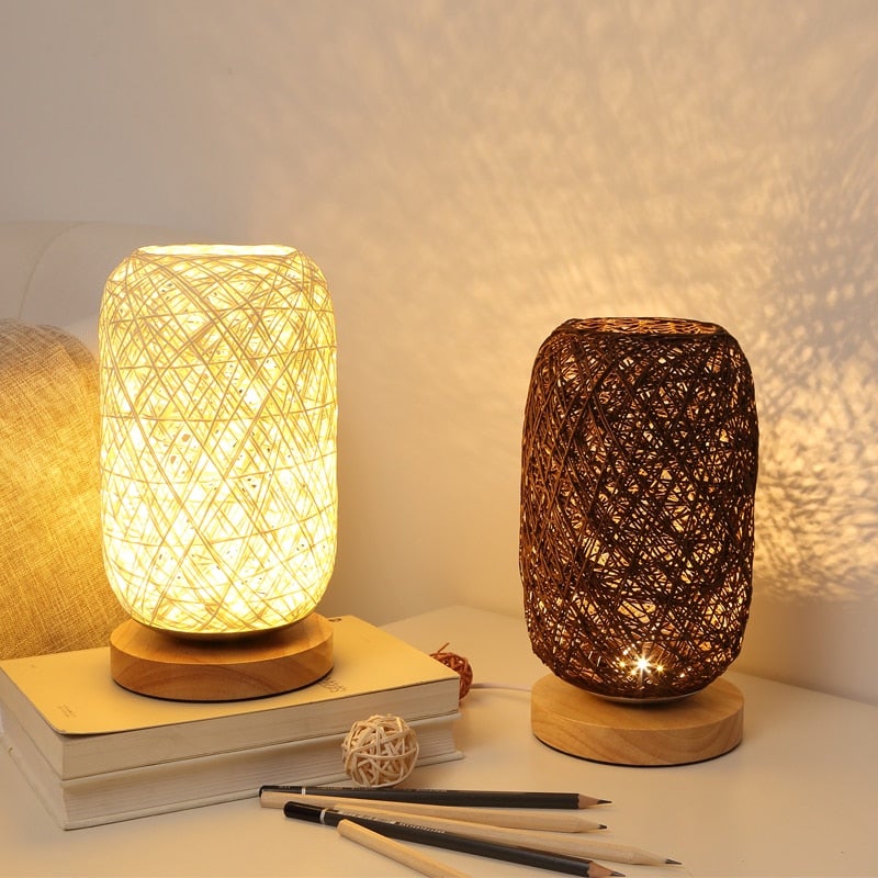 Table lamp made of rattan wood | Kalsten