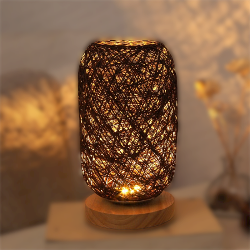 Rattan Table Lamp – Modern Decor
